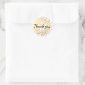 Dank u Elegant Goud Mandala Bloem Ronde Sticker (Tas)