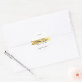 Dank U Elegant Hand Schrift Gouden Sjabloon Ronde Sticker (Envelop)
