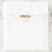 Dank U Elegant Handgeschreven Goud Template Ronde Sticker (Tas)