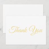 Dank u elegant manuscript licht gouden witte kaart (Voorkant / Achterkant)