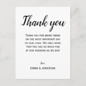 Dank U Elegant Modern Zwart en Wit Feestje Briefkaart (Voorkant)