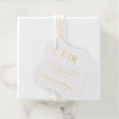 Dank U Elegant Monogram Goud Folie Bruiloft Bedankjes Labels (Met doos)
