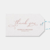 Dank u - Elegant Roos Gouden Bruiloft Favor Labels Cadeaulabel (Voorkant (Horizontaal))