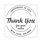 Dank u Elegant Script Circle Tekst & InkPad Rubberstempel (Afrduk)