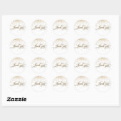 Dank u Elegant Script, Gouden Glitter & Confetti Ronde Sticker (Vel)