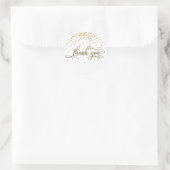 Dank u Elegant Script, Gouden Glitter & Confetti Ronde Sticker (Tas)