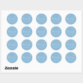 Dank u Elegant Script tekst naam hart blauw Ronde Sticker (Vel)