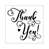 Dank u Elegant Script Typografie Hart Rubberstempel (Afrduk)