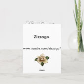 Dank U Elegant Trouw Wit Crème Goud Roos Bedankkaart (Achterkant)