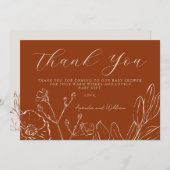 Dank u Elegant Verbrand Sinaasappel Botanische Bla Bedankkaart (Voorkant / Achterkant)