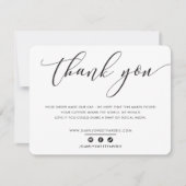  DANK U elegant zakelijk zwart wit Bedankkaart (Voorkant)