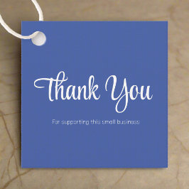 Dank u Elegante Blauwe Handgemaakte Branding Verpa Bedankjes Labels