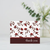 Dank u : Elegante Bloemen : Briefkaart (Staand voorkant)