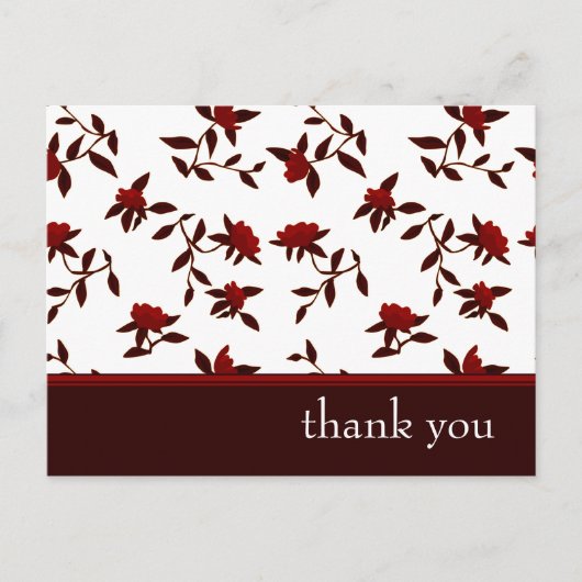 Dank u : Elegante Bloemen : Briefkaart (Voorkant)