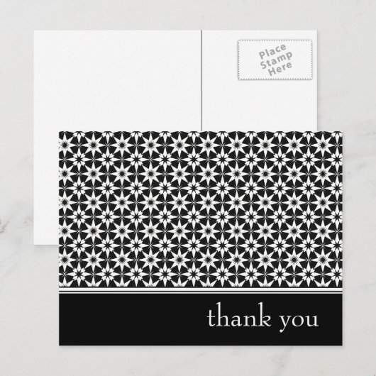 Dank u : Elegante Bloemen : Briefkaart (Voorkant / Achterkant)