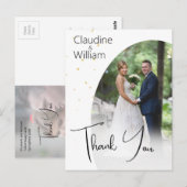 Dank u Elegante Foto Chic Moderne Bruiloft Briefkaart (Voorkant / Achterkant)