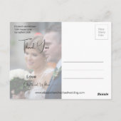 Dank u Elegante Foto Chic Moderne Bruiloft Briefkaart (Achterkant)