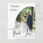 Dank u Elegante Foto Chic Moderne Bruiloft Briefkaart (Voorkant)