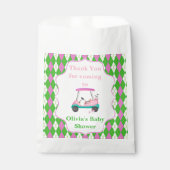 Dank u elegante golfkar klaar voor Baby shower Bedankzakje (Voorkant)