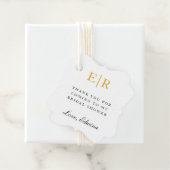 Dank U Elegante Gouden Monogram Bruidsdouche Bedankjes Labels (In situ)