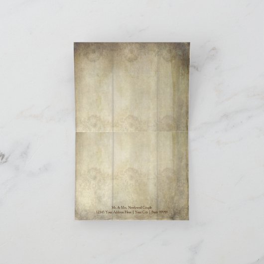 Dank U Elegante Landelijke Wijngaard Trouwlocaties Bedankkaart (Binnen)