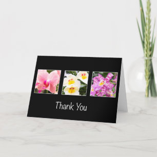 Dank U Elegante Orchideeën En Driebloem Bedankkaart