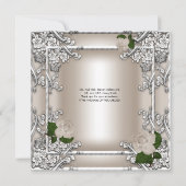 Dank U Elegante Trouwroom Crème Roze Zilver Wit Bedankkaart (Achterkant)