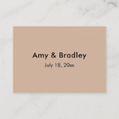 Dank u elegante typografie amandel bruiloft gunst informatiekaartje (Achterkant)