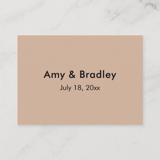 Dank u elegante typografie amandel bruiloft gunst informatiekaartje (Achterkant)