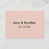 Dank u elegante typografie Blush bruiloft gunst Informatiekaartje (Achterkant)