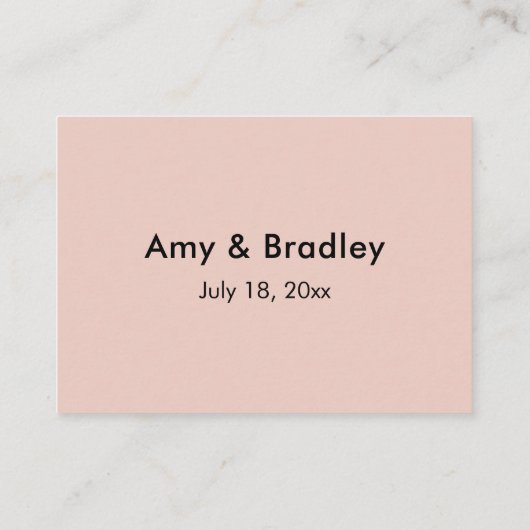 Dank u elegante typografie Blush bruiloft gunst Informatiekaartje (Achterkant)