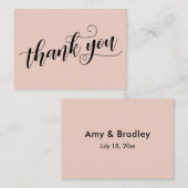 Dank u elegante typografie Blush bruiloft gunst Informatiekaartje (Voorkant / Achterkant)