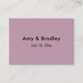 Dank u elegante typografie Mauve bruiloft gunst Informatiekaartje (Achterkant)