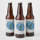 Dank U Elegante Vogel Silhouet Bier Etiket (Flessen)
