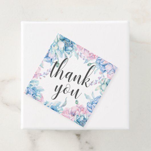 Dank u Elegante Waterverf Bloemenboerderij Bedankjes Labels (In situ)