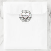 Dank u elegante witte liefde harten sticker (Tas)