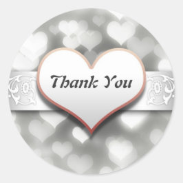 Dank u elegante witte liefde harten sticker
