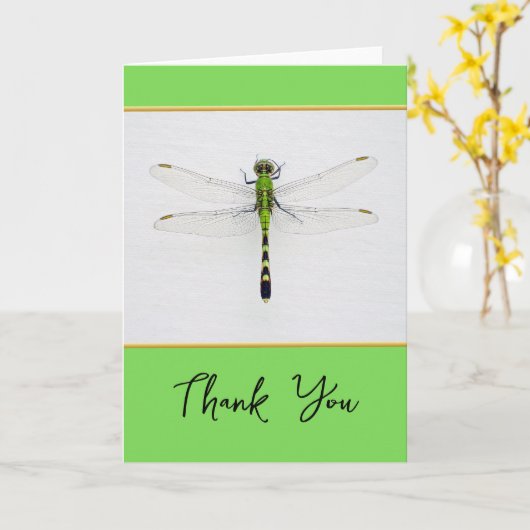 Dank u elke gelegenheid met Dragonfly en Gold Kaart (Gele Bloem)