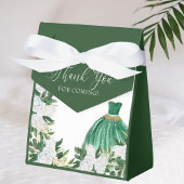 Dank u, Emerald Green White Peony Princess Dress Bedankdoosjes