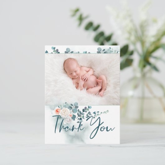 Dank u en Baby Geboorte Aankondiging (Staand voorkant)