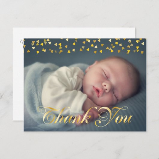 Dank u en Baby Geboorte Aankondiging (Voorkant / Achterkant)