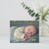 Dank u en Baby Geboorte Aankondiging (Staand voorkant)