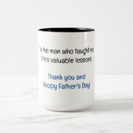 Dank u en Happy Vaderdag Tweekleurige Koffiemok