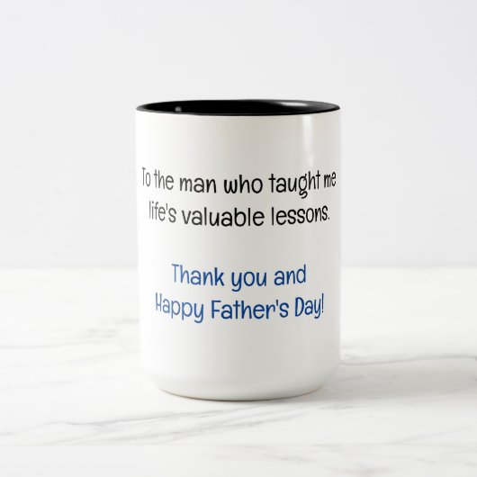 Dank u en Happy Vaderdag Tweekleurige Koffiemok (Center)