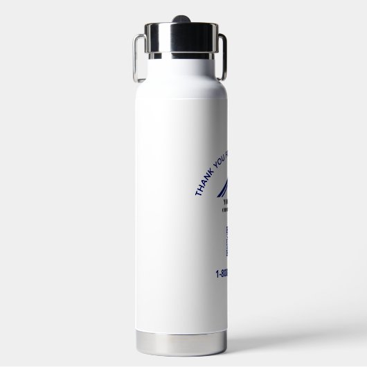 Dank u en Uw BedrijfsQR Code Waterfles (Voorkant)