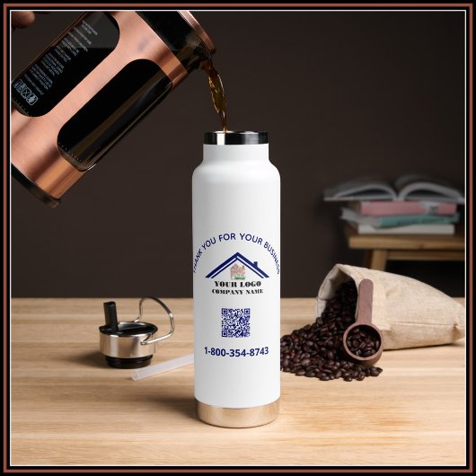 Dank u en Uw BedrijfsQR Code Waterfles