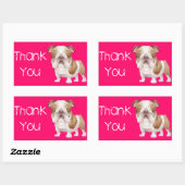 Dank u Engels Bulldog Puppy Dog Roze Stickers (Vel)