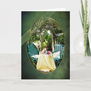 DANK U - ENGELS HUISJE TUIN - RECHTOP BEDANKKAART