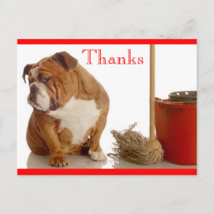 Dank u, Engelse Bulldog Puppy Dog Briefkaart