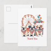 Dank U Engelse Bulldogs Op Een Kermis  Briefkaart (Voorkant / Achterkant)